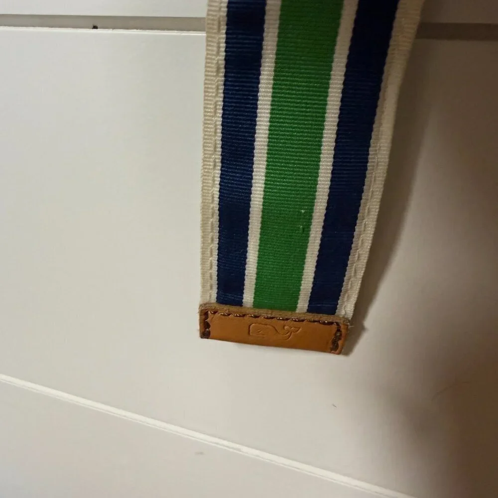 Green, Navy & White Canvas/Fabric Belt Size Large Vineyard Vines